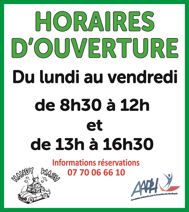 Horaires d'ouverture pour Handywash